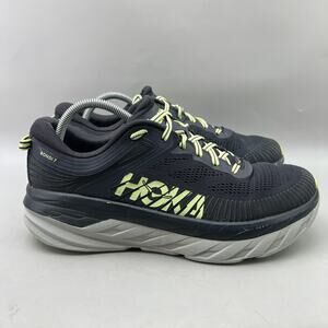 Hoka One One Bondi 7 Running Shoes Men Size 11 Gray Green Comfort Low Sneakers